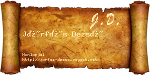 Járfás Dezső névjegykártya