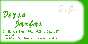dezso jarfas business card